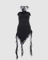 Data Alter – Asymmetrisches Neckholder-Kleid